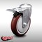 Service Caster 5 Inch SS Maroon Polyurethane Swivel Bolt Hole Caster with Total Lock Brake SCC SCC-SSBHTTL20S514-PPUB-MRN - alternate 1
